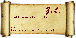 Zathureczky Lili névjegykártya